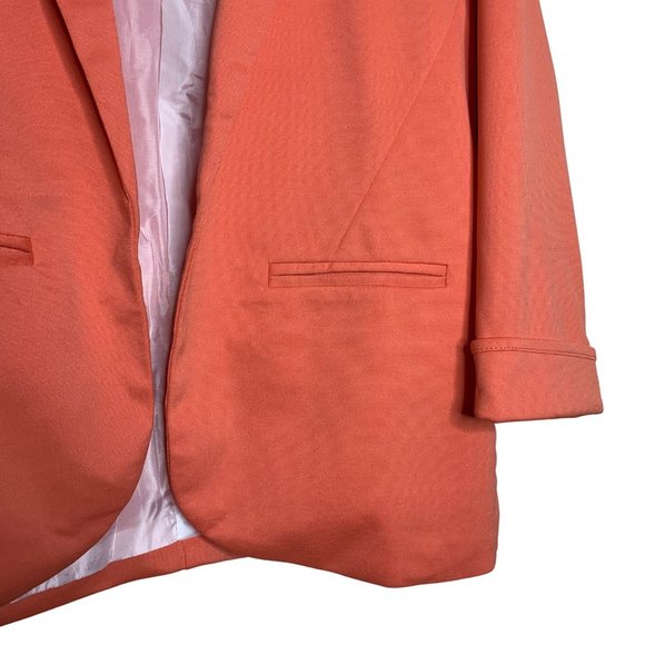 Face Face Blazer Open Front Pockets Orange 3/4 Sleeves Lined NWT Women's Size M - Picture 10 of 10